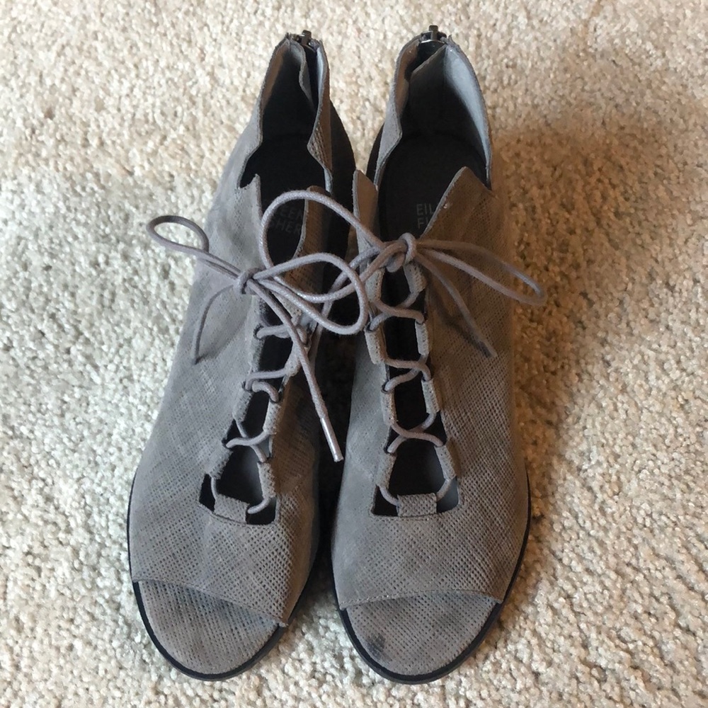 Eileen Fisher Slew Lace up booties - worn once!